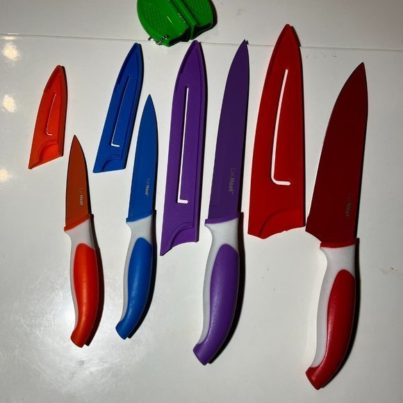 Knife Set & Sharpener (Multi-Colored by Eat Neat) - Picture 2 of 10